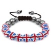 Shamballa Style Union Jack Bracelet